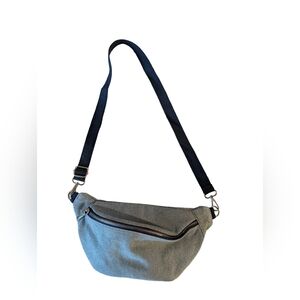 Jeans Canvas Sling Bag with Adjustable Black Strap
